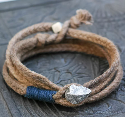 Woven Luck: A Handcrafted Bracelet of Tie-Dye & Tibetan Silver