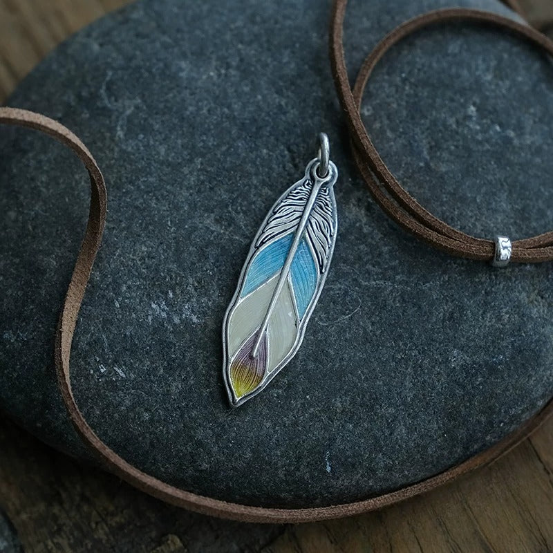Original Independent Handmade Enamel Charm Pendant 99 Pure Sterling Silver Necklace Fine Sterling Silver Jewelry For Silver Jewelry Store
