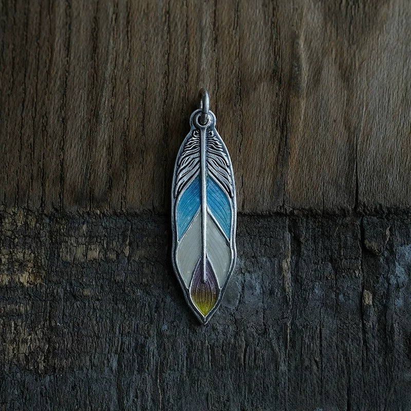 Original Independent Handmade Enamel Charm Pendant 99 Pure Sterling Silver Necklace Fine Sterling Silver Jewelry For Silver Jewelry Store