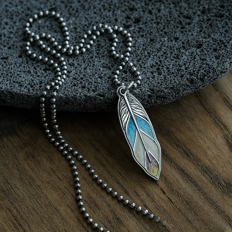 Original Independent Handmade Enamel Charm Pendant 99 Pure Sterling Silver Necklace Fine Sterling Silver Jewelry For Silver Jewelry Store