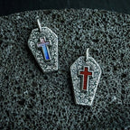 Original Independent Vintage Handmade 99 Sterling Silver Enamel Cross Charm Necklace Solid Silver Pendant Jewelry For Silver Jewelry Lovers