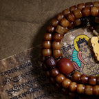Original Design Tibetan Natural Old Material Yak Bone 108 Beads Mala Prayer Beads Bracelet For Men Traditional Tibetan Style Hand String For Women Meditation Yoga Jewelry