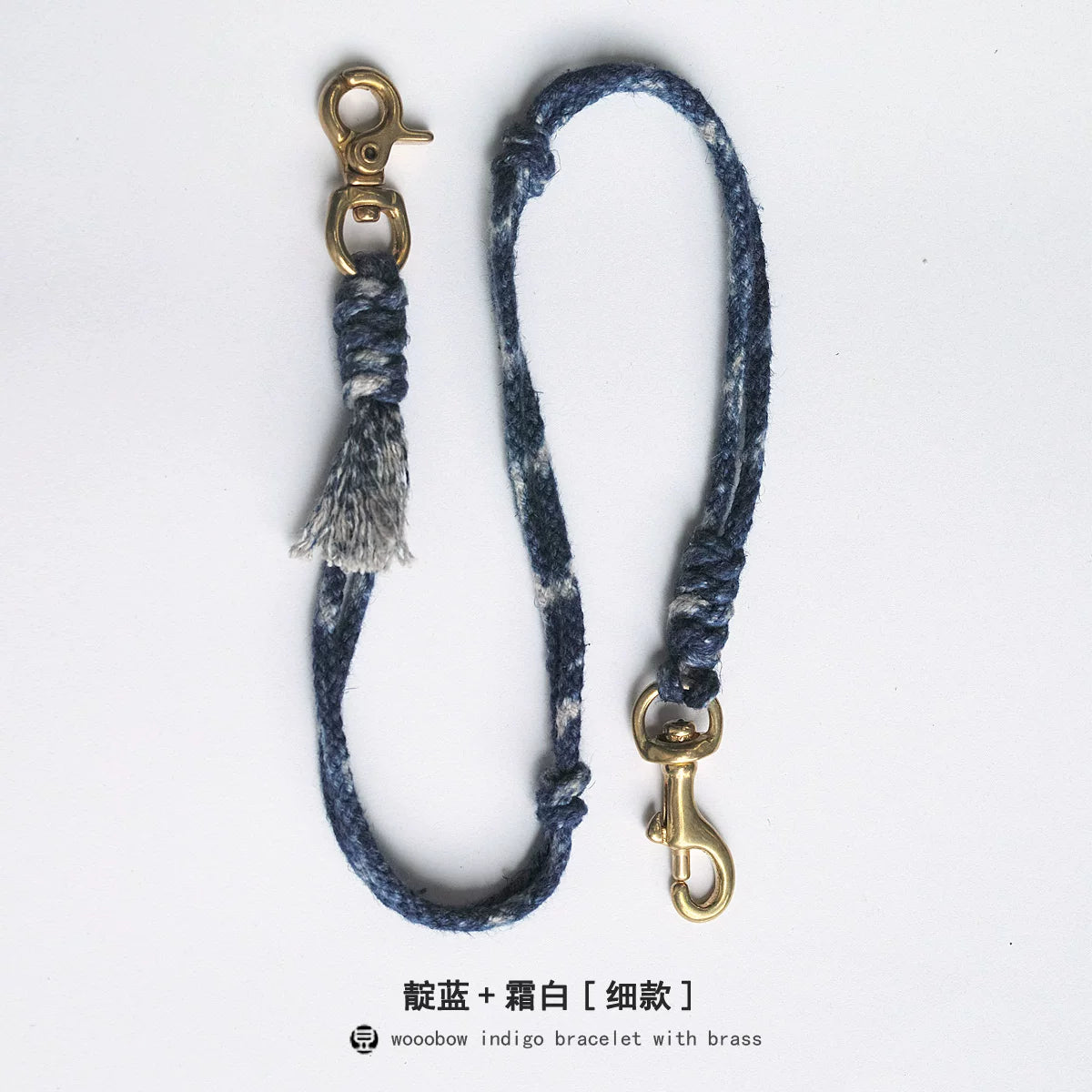 Hand Woven Cotton Linen Indigo Strap Vintage Style Lanyard for Wallet Phone Badge ID Key Chain Waist Belt Unique Fashion Gift for Men Women