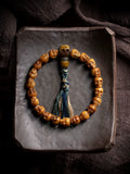 Håndlavet Naturlig Tibetansk Yak-ben Mala Perle Armbånd Enkelt Strands Citipati Kranie Armbånd Tibetanske Buddhistiske Bedekæde Håndleds Mala Unikke Etniske Spirituelle Smykker til Mænd Kvinder