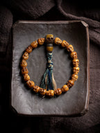 Håndlavet Naturlig Tibetansk Yak-ben Mala Perle Armbånd Enkelt Strands Citipati Kranie Armbånd Tibetanske Buddhistiske Bedekæde Håndleds Mala Unikke Etniske Spirituelle Smykker til Mænd Kvinder