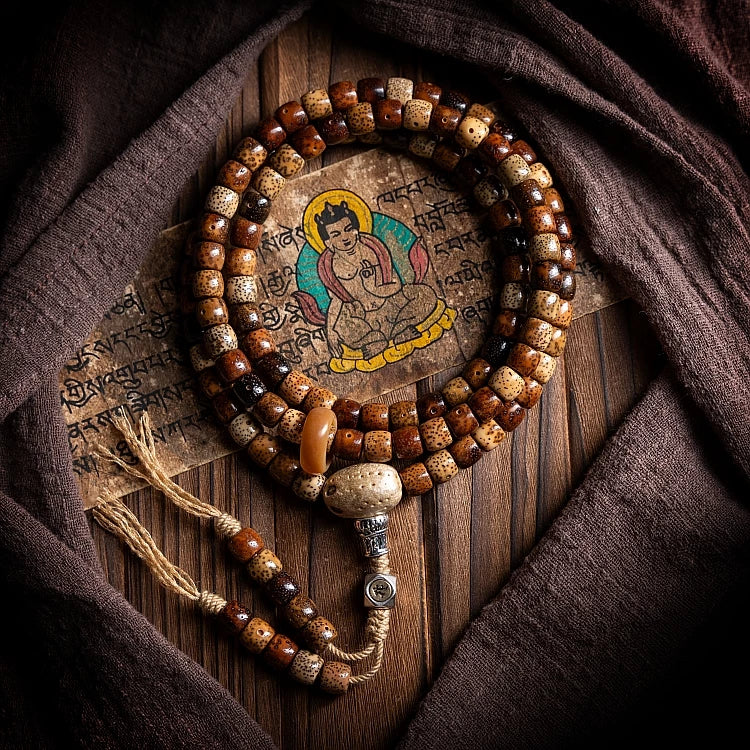 108 Beads Vintage Aged Star Moon Bodhi Seed Mala Prayer Beads Bracelet Aged Chen Seed Xingyue Bodhi Hand String Jewelry Accessory For Meditation Prayer Jewelry
