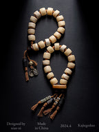 Naturlig primitiv tibetansk stil Yakokse-knoglebedekæde Enkeltløkke armbånd til mænd Autentisk tibetansk Yakokse-knogle buddhistisk meditationsperlearmbånd