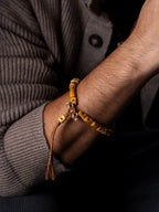 Hand Carved Replica Master of ShiTuoLin Wrist Bracelet Authentic Old Yak Bone Tibetan Style Prayer Bead Handheld Mala for Buddhist Jewelry Collection