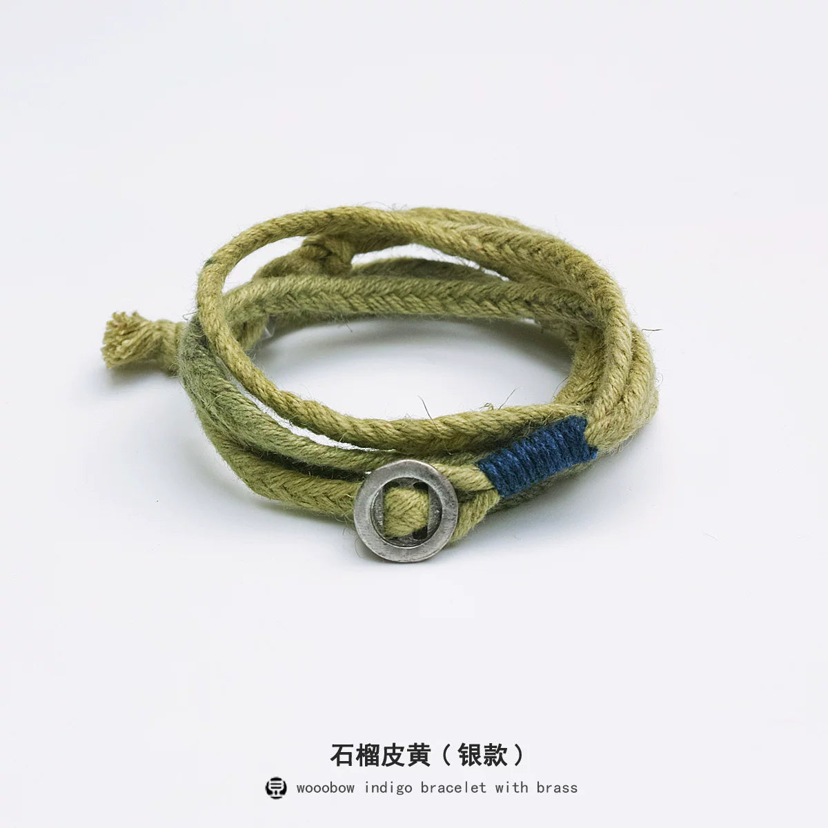 Handmade Original Five Strand Braided Bracelet Pure Silver Indigo Dyed Cotton Linen Couple Wristband Unisex Hand Braided Rope Bracelet Handcrafted Blue Dyed Fashion Adjustable Jewelry for Men and Women