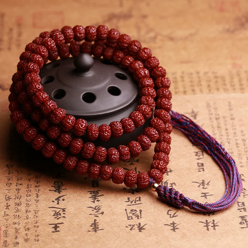 Natural bot manipulation jade pulp small vajra bodhi bracelet 108 beads bracelet men and women six petals cultural play