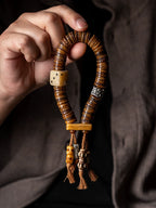 Original Handmade Traditional Tibetan Style Old Material Yak Bone Prayer Beads Bracelet Handheld Replicated Spiritual Bone For Playing And Collection