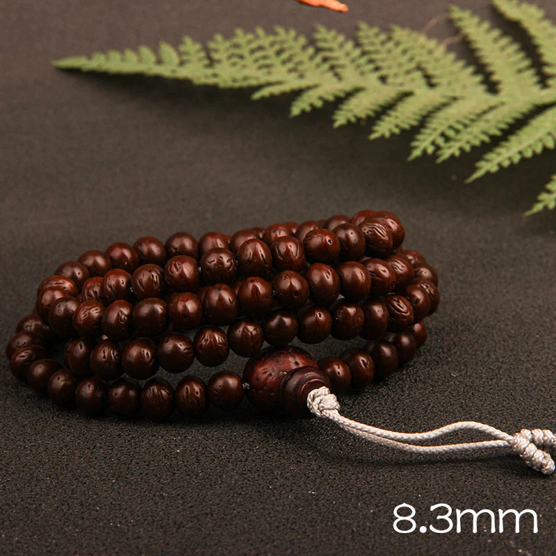 Natural round Nepalese phoenix eye Bodhi bracelet, Buddha beads, small single circle, handheld men's and women's rosary beads, beeswax accessories, Wenwan