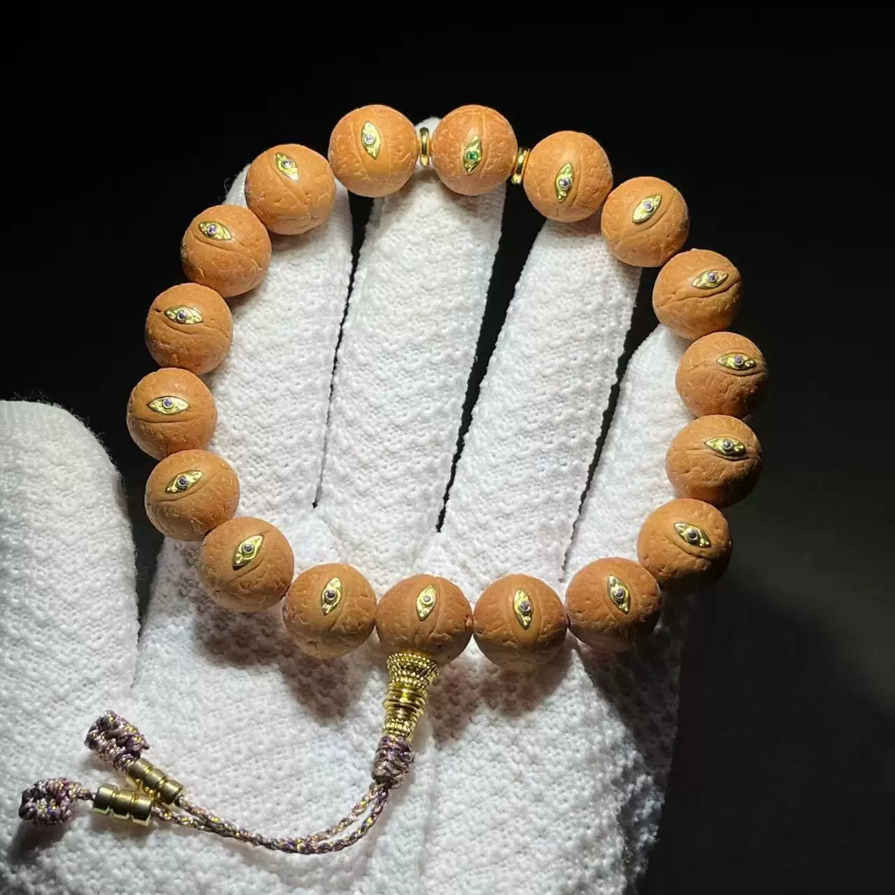 Genuine Nepalese Phoenix Eye Bodhi Bracelet Original Seed Inlaid Faro Eye Dragon Claw Handheld Wenwan Rosary Bead Factory Direct Sales