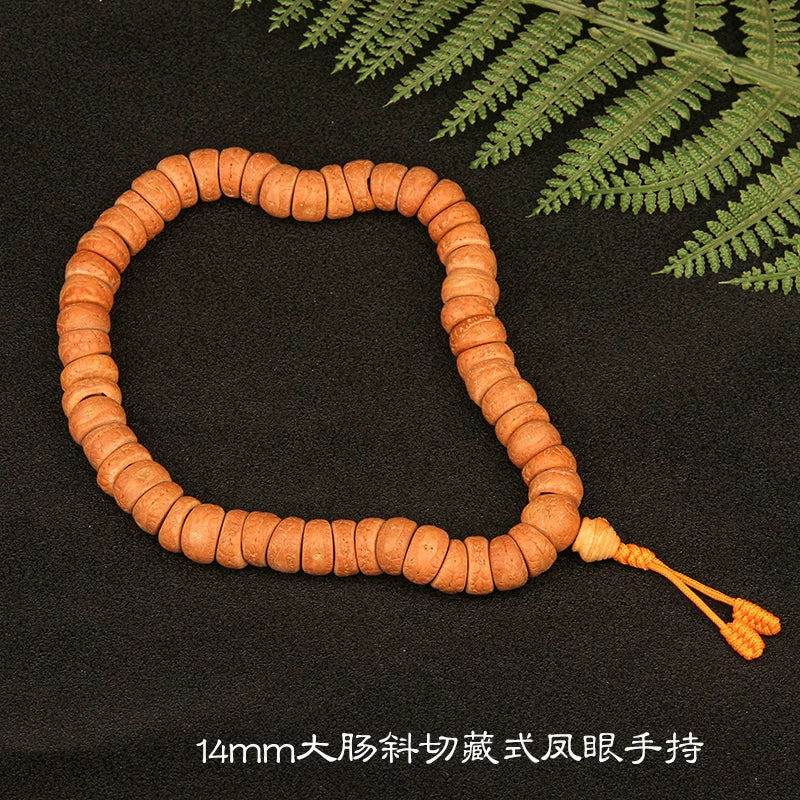 Natural round Nepalese phoenix eye Bodhi bracelet, Buddha beads, small single circle, handheld men's and women's rosary beads, beeswax accessories, Wenwan