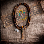 108 Beads Aged Star-Moon Bodhi Seeds Mala Beads Bracelet Hand String Tibetan Buddhist Meditation Prayer Rosary Wrist Bracelet for Hand Playing Collection Jewelry