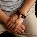 Natural Tibet Yak Bone Prayer Beads Bracelet Old Material Gaga Spirit Bone Agate Bracelet with Honey Wax Double Circle Couple Bracelet for Men and Women