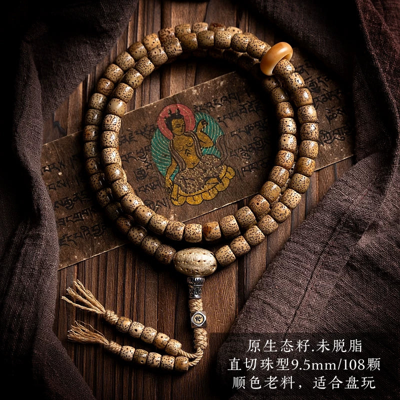 108 Beads Vintage Aged Star Moon Bodhi Seed Mala Prayer Beads Bracelet Aged Chen Seed Xingyue Bodhi Hand String Jewelry Accessory For Meditation Prayer Jewelry