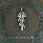 Original Handmade 999 Pure Silver Oak Leaf Pendant Vintage Artistic Silver Necklace Independent Original Design Retro Literary Jewelry for Women