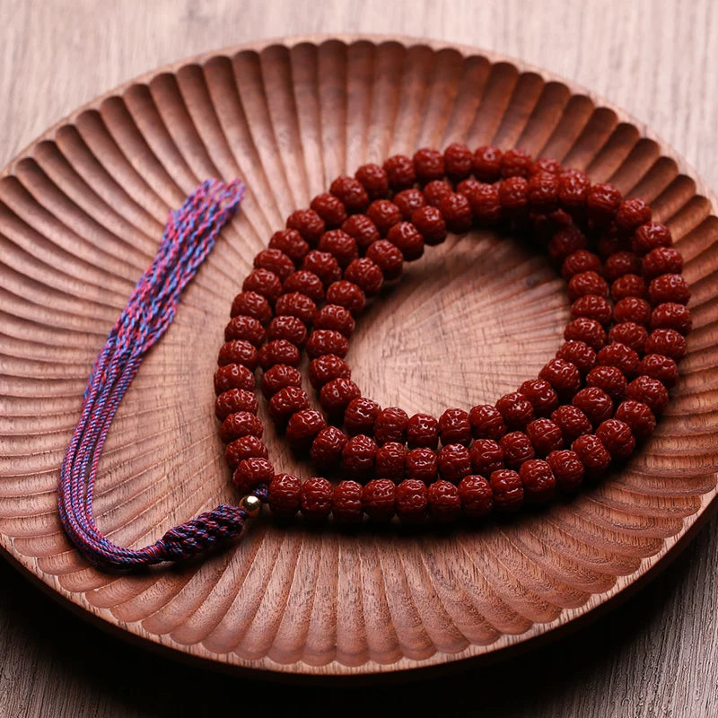 Natural bot manipulation jade pulp small vajra bodhi bracelet 108 beads bracelet men and women six petals cultural play