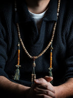 108 Beads Authentic Tibetan Natural Yak Bone Mala Prayer Beads Bracelet For Men Handmade Tibetan Yak Bone Lucky Spirit Beads Vintage Wenge Craft Prayer Beads
