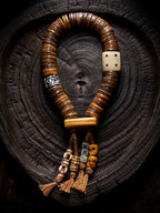 Original Handmade Traditional Tibetan Style Old Material Yak Bone Prayer Beads Bracelet Handheld Replicated Spiritual Bone For Playing And Collection