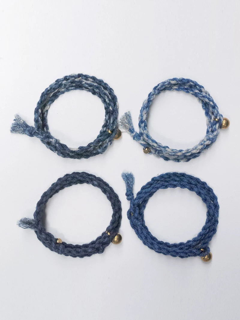Hand Woven Three Loop One Size Fits All Hemp Cotton Cord Bracelet With Brass And Pure Silver Accents Unisex Couple Wristband For Daily Wear Matching Anniversary Dating Gift