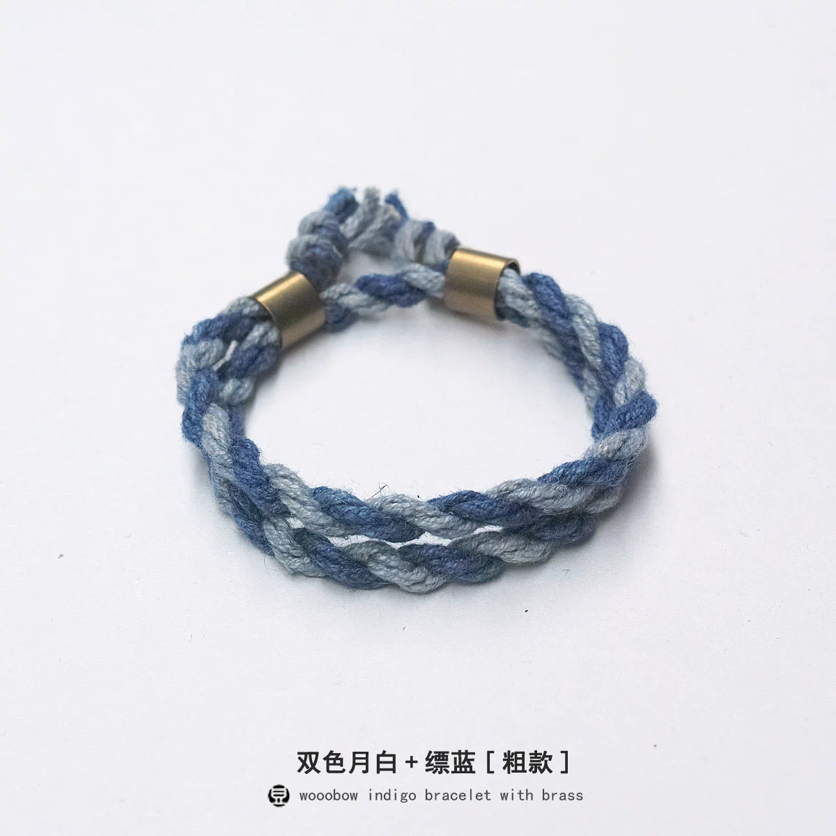 Handmade Two Layer One Size Blue Indigo Dyed Cotton Linen Woven Vintage Doudengmuwa Bracelet Boho Style Couple Woven Bangle For Men And Women Daily Wear