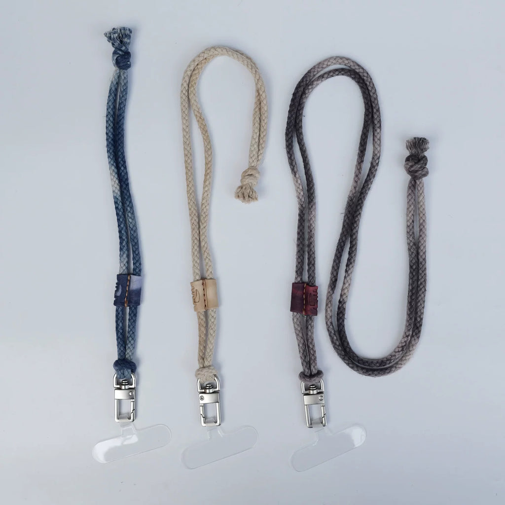 Original Design Natural Plant Dyed Linen Cotton Hand Woven Phone Lanyard Adjustable Crossbody Neck Phone Strap Multifunctional Compatible with Camera Long Lasting Durable Versatile Strap