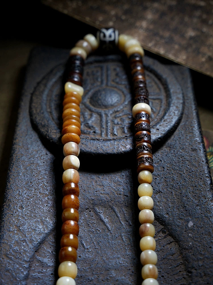 Natural Yak Bone Camel Bone Multi Treasure Beads Bracelet Tibetan Style Multi Circle Ethnic Bracelet Unisex Handmade Ethnic Jewelry For Men Women Daily Wear and Collection