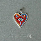 Original Handmade Unique High Temperature Enamel Pendant 999 Pure Silver Necklace Handcrafted Independent Designer Artisan Small Batch Fine Silver Jewelry