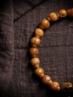 Håndlavet Naturlig Tibetansk Yak-ben Mala Perle Armbånd Enkelt Strands Citipati Kranie Armbånd Tibetanske Buddhistiske Bedekæde Håndleds Mala Unikke Etniske Spirituelle Smykker til Mænd Kvinder