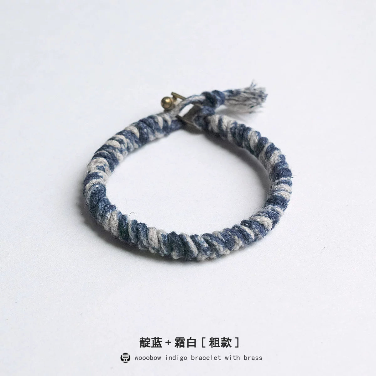 Handmade Braided Diamond Knot Cotton Linen Indigo Dyed Bracelet With Brass T Clasp Unisex Couple Woven Bangle Trendy Fashion Jewelry Gift For Men And Women