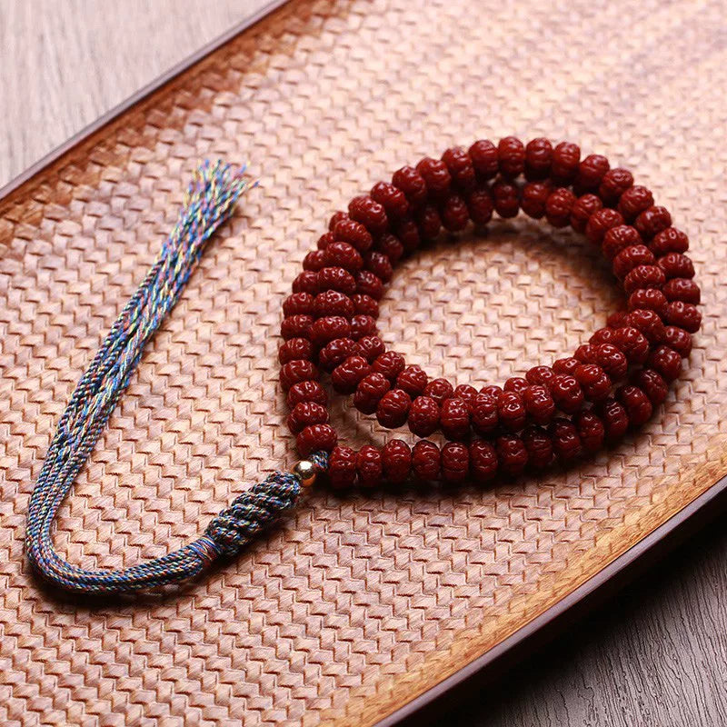Natural bot manipulation jade small vajra bodhi son 108 bracelets men and women five petals short pile Buddha beads bracelet Wenwan