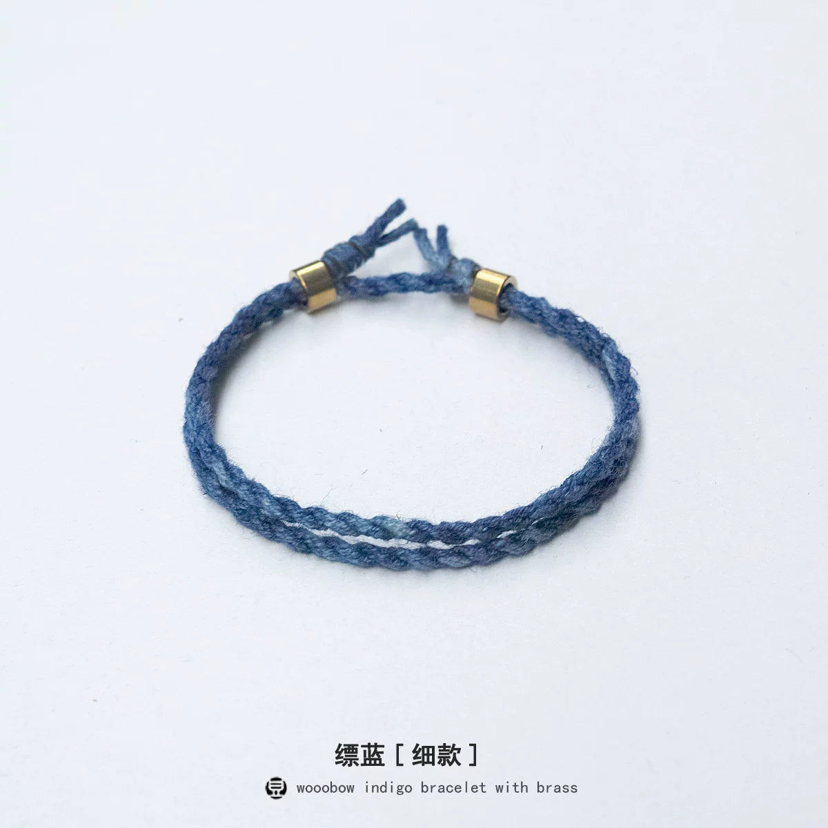 Handmade Two Layer One Size Blue Indigo Dyed Cotton Linen Woven Vintage Doudengmuwa Bracelet Boho Style Couple Woven Bangle For Men And Women Daily Wear