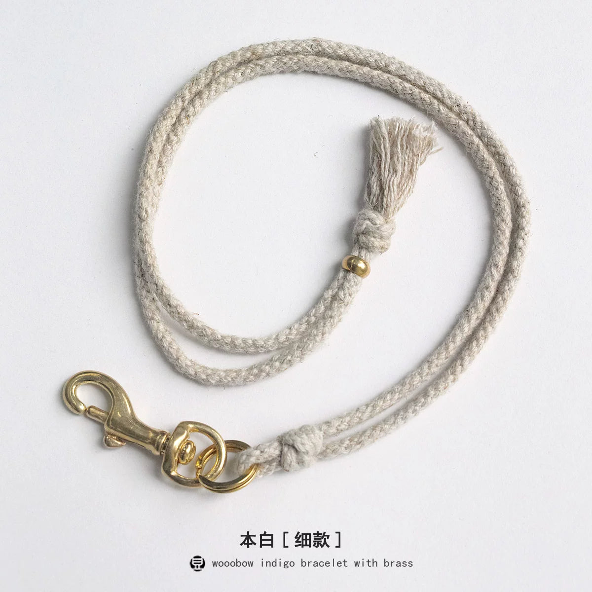 Hand Woven Cotton Linen Indigo Dyed Khaki Neck Lanyard Necklace For Phone ID Badge Key Vintage Casual Trendy Gift For Men Women Crafted Boho Style Neck Strap Hanging Chain