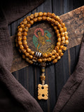 Guangzhuo Hand Carved Skull 108 Mala Prayer Beads Bracelet Authentic Tibetan Natural Yak Bone Mala Beads Necklace Handmade Mens Meditation Tibetan Buddhist Rosary Wrist Bracelet