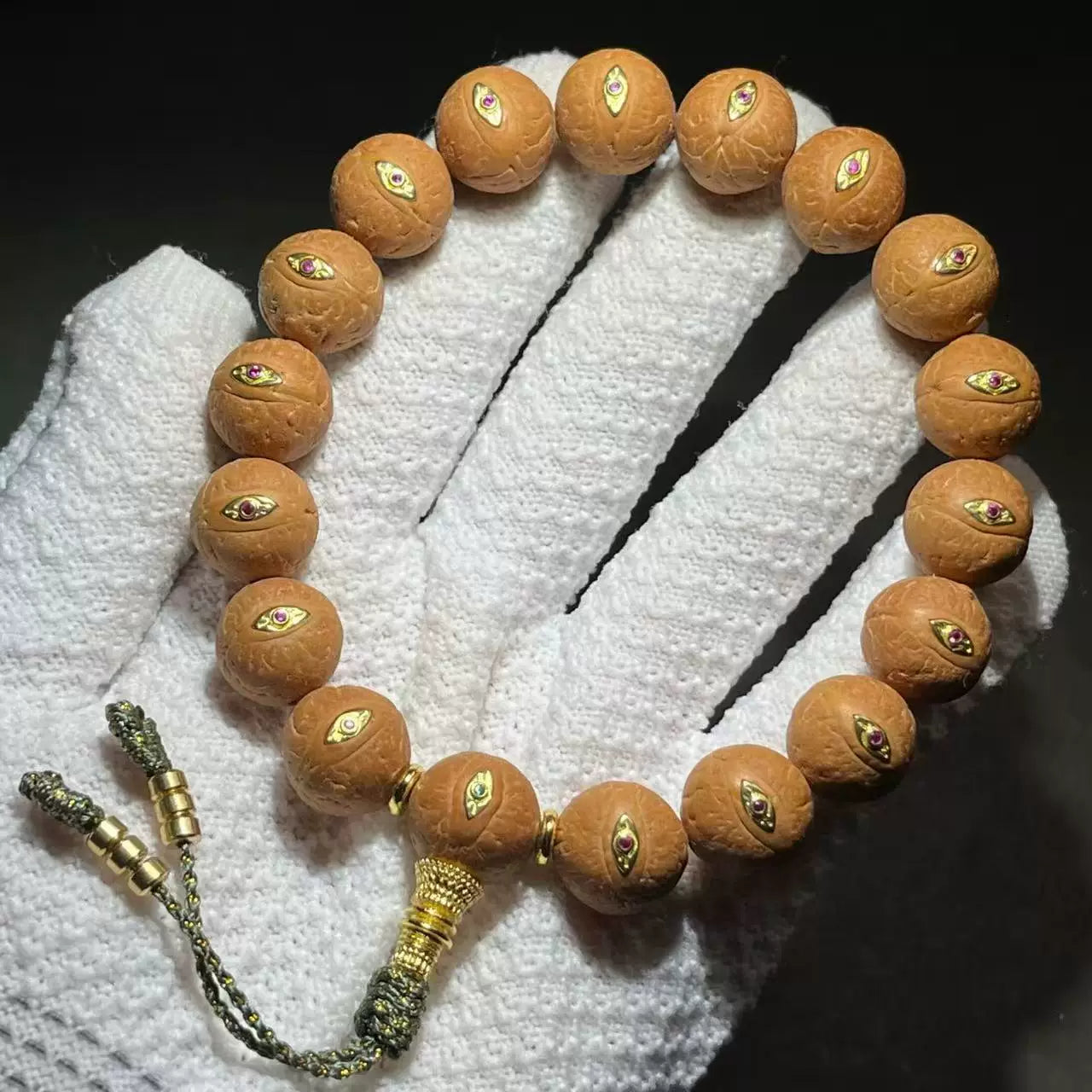Genuine Nepalese Phoenix Eye Bodhi Bracelet Original Seed Inlaid Faro Eye Dragon Claw Handheld Wenwan Rosary Bead Factory Direct Sales