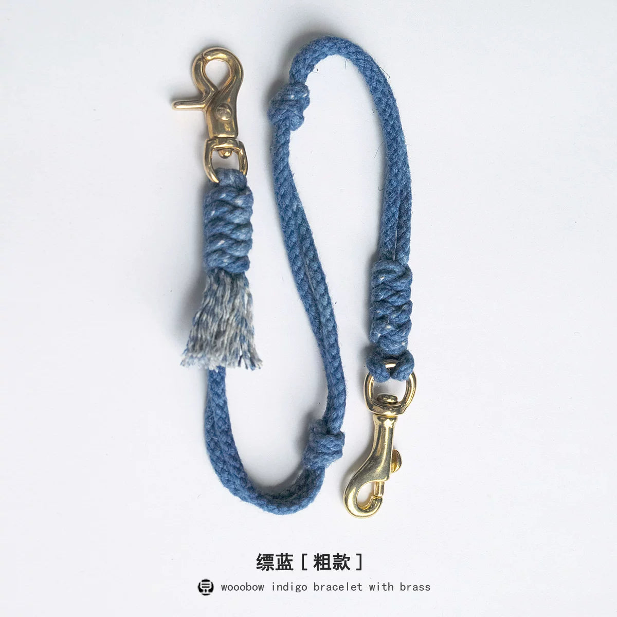 Hand Woven Cotton Linen Indigo Strap Vintage Style Lanyard for Wallet Phone Badge ID Key Chain Waist Belt Unique Fashion Gift for Men Women