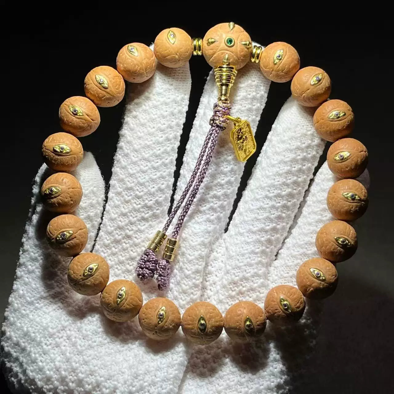 Genuine Nepalese Phoenix Eye Bodhi Bracelet Original Seed Inlaid Faro Eye Dragon Claw Handheld Wenwan Rosary Bead Factory Direct Sales
