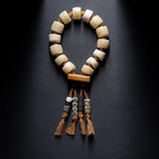Naturlig primitiv tibetansk stil Yakokse-knoglebedekæde Enkeltløkke armbånd til mænd Autentisk tibetansk Yakokse-knogle buddhistisk meditationsperlearmbånd