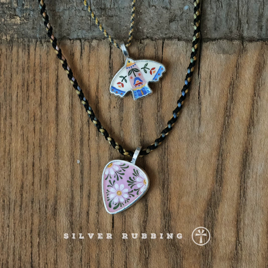 Handmade Original Enamel Pendant Necklace 999 Sterling Silver Charm Jewelry Unique Niche Design Silver Jewelry From Independent Designer Jewelry Store