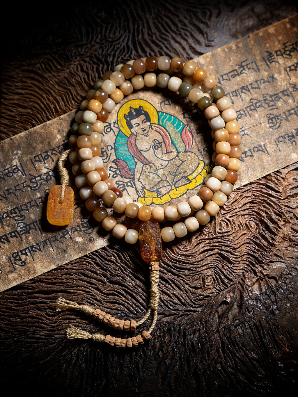 108 Beads Jadeified Dragon Spine Bodhi Mala Beads Multi Treasure Hand String Buddhist Prayer Rosary For Meditation Yoga Spiritual Practice Handmade Ethnic Style Jewelry