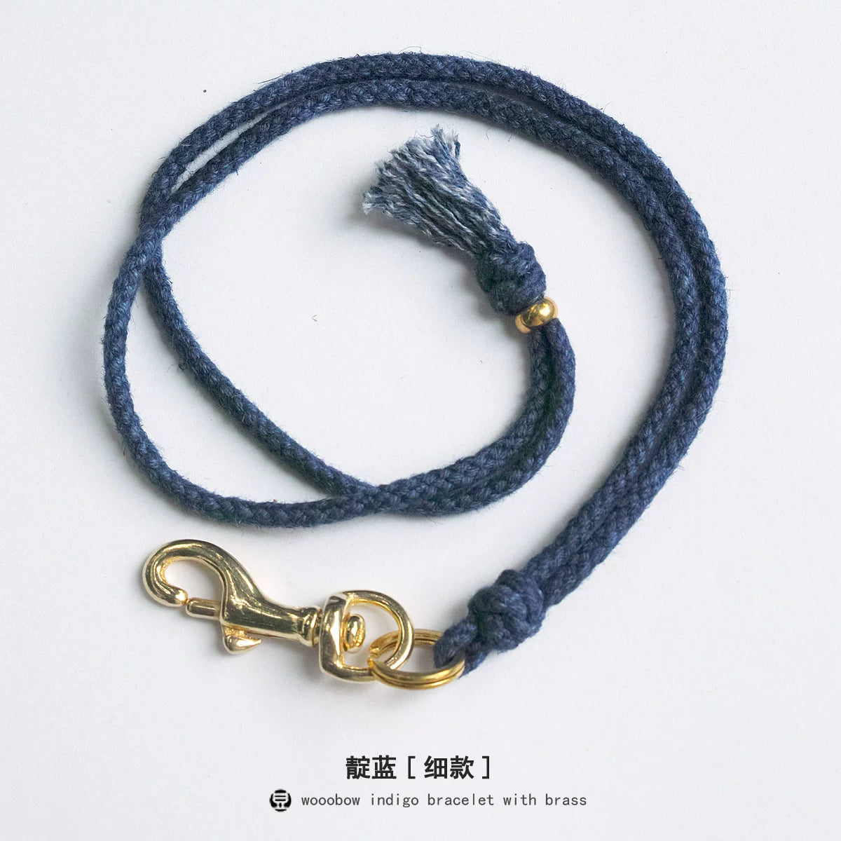 Hand Woven Cotton Linen Indigo Dyed Khaki Neck Lanyard Necklace For Phone ID Badge Key Vintage Casual Trendy Gift For Men Women Crafted Boho Style Neck Strap Hanging Chain