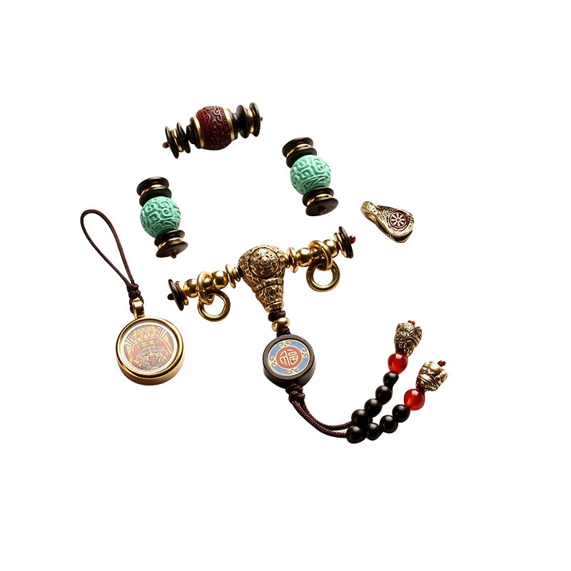 Tibetan Wenwan 108 Buddha Beads Accessories Set Bead Separator Tee Full Set of DIY King Kong Star Moon Passion Seed Accessories