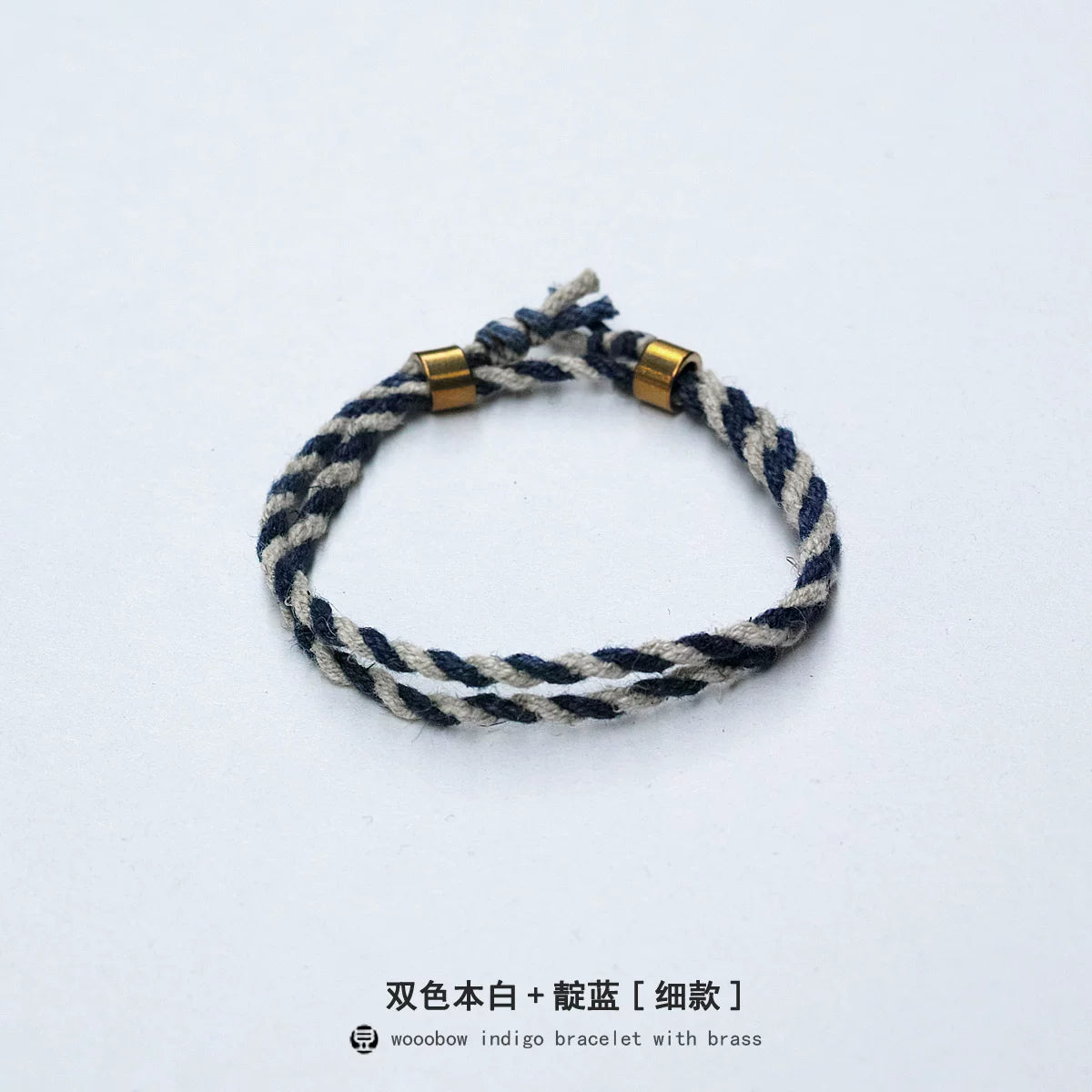 Handmade Two Layer One Size Blue Indigo Dyed Cotton Linen Woven Vintage Doudengmuwa Bracelet Boho Style Couple Woven Bangle For Men And Women Daily Wear