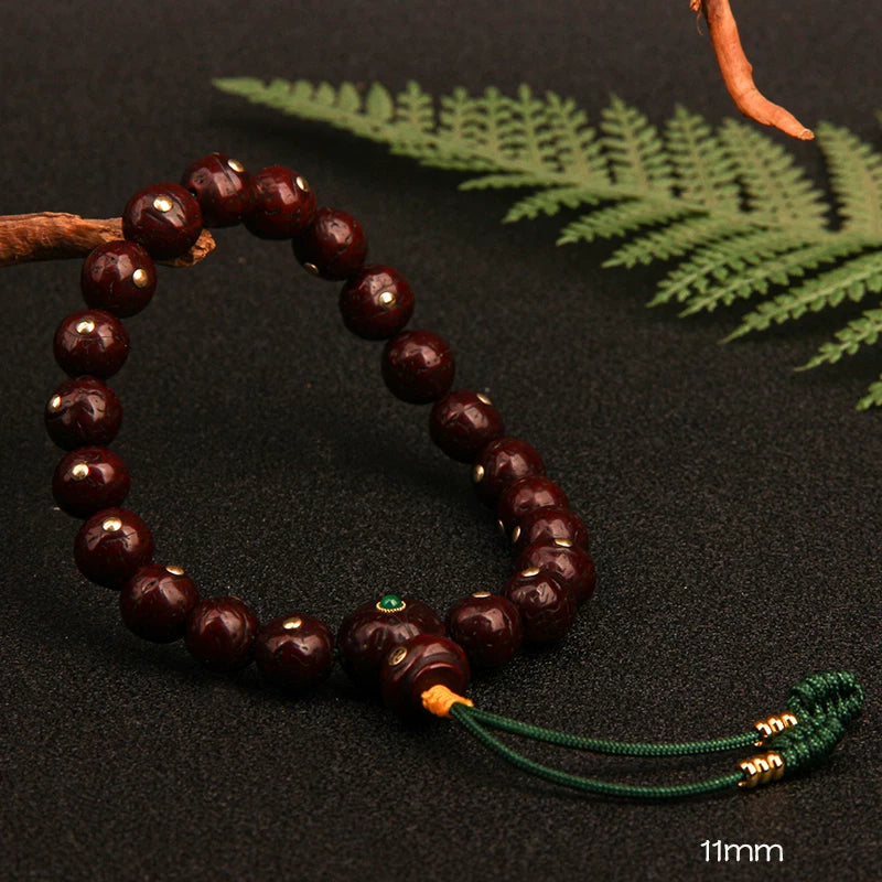 Natural round Nepalese phoenix eye Bodhi bracelet, Buddha beads, small single circle, handheld men's and women's rosary beads, beeswax accessories, Wenwan