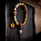 Håndlavet Originalt Design Naturlig Yakben Kamelben Duobao Benarmbånd Autentisk Tibetansk Stil Bønneperlearmbånd Til Åndelig Meditation