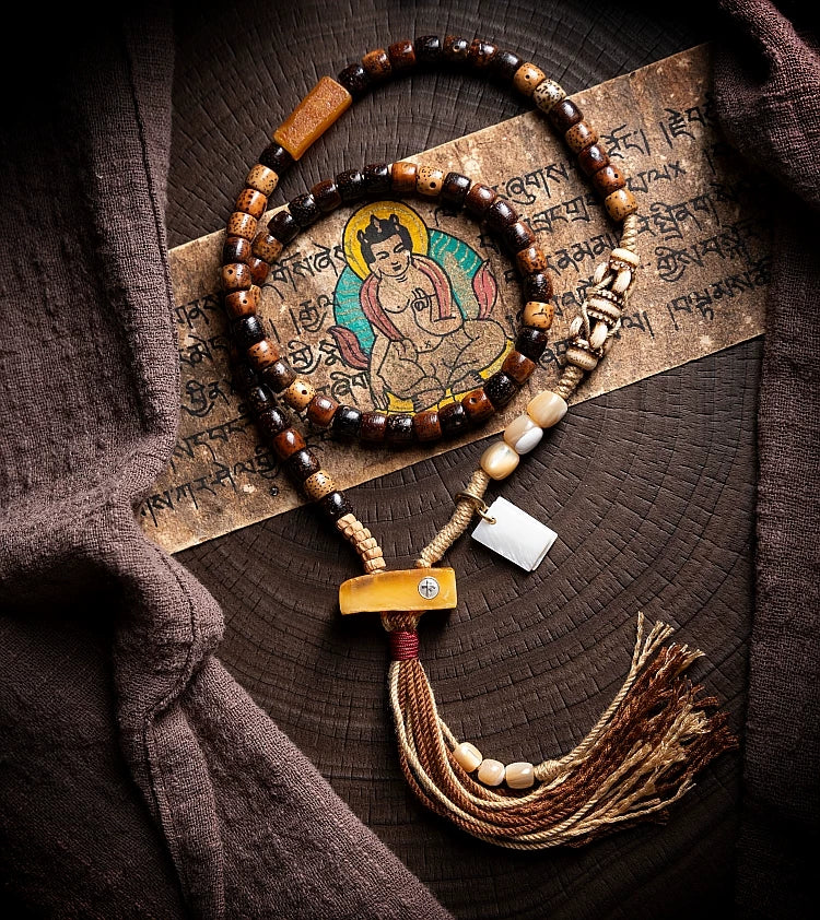 Original Tibetan Style Design Old Material Xingyue Bodhi Seed Aged Seed Buddha Beads Bracelet Unisex Accessory Wristband for Daily Wear Meditation Jewelry Gift