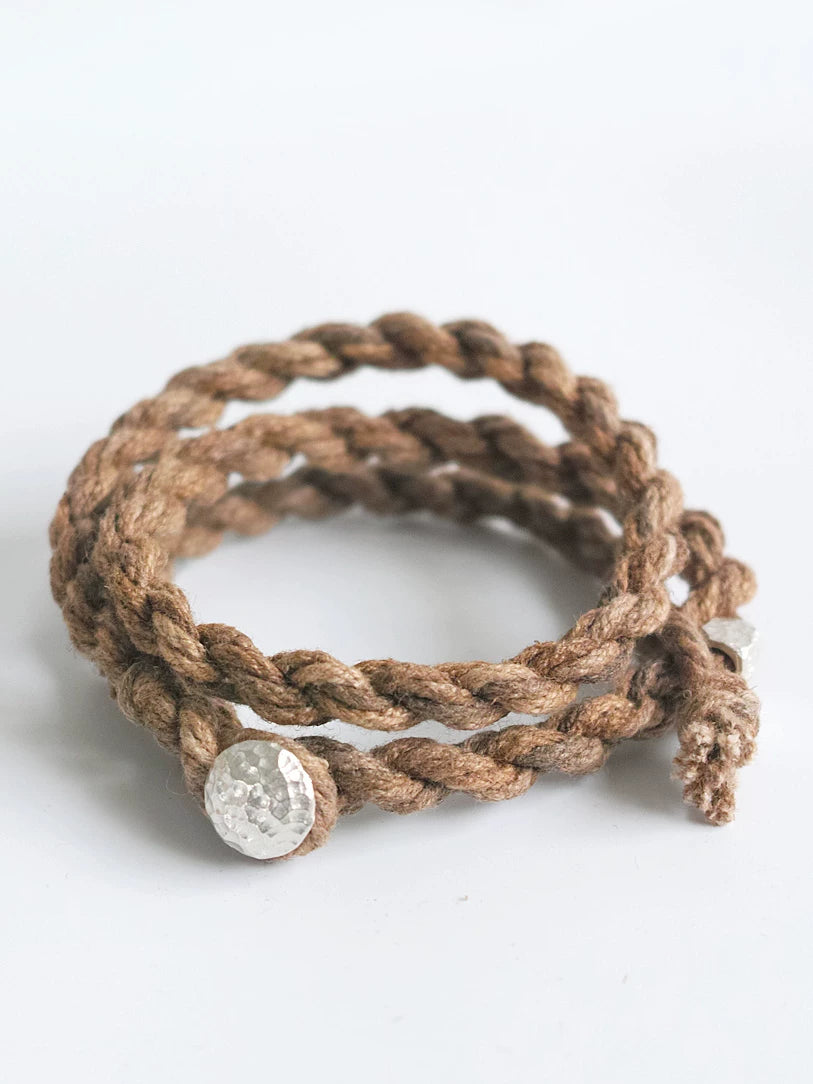 Original Handmade Persimmon Dyed Cotton Linen Bracelet Natural Plant Indigo Dyed Unisex Wristband Couple Matching Hand Rope For Daily Wear Couple Gift