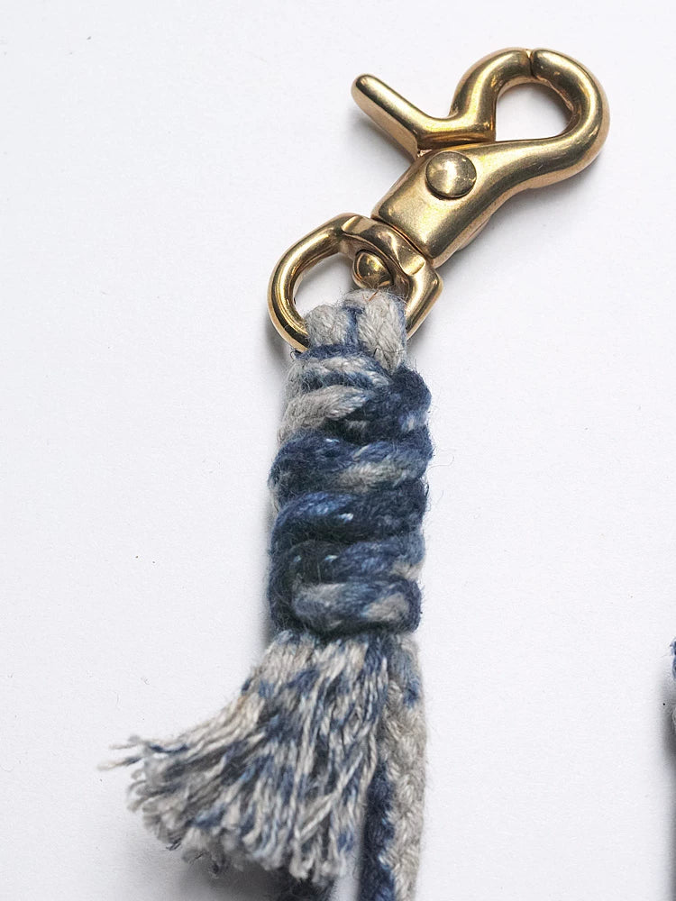 Hand Woven Cotton Linen Indigo Strap Vintage Style Lanyard for Wallet Phone Badge ID Key Chain Waist Belt Unique Fashion Gift for Men Women